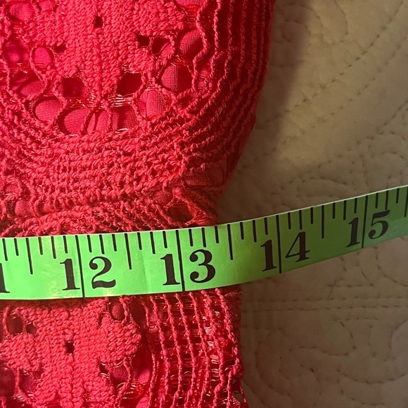 Anthropologie Maeve Vibrant Red Backless crochet Dress, size 8 - Picture 10 of 12